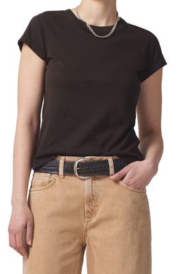 Citizens of Humanity Juliette Cap Sleeve Supima Cotton T-Shirt in Wood