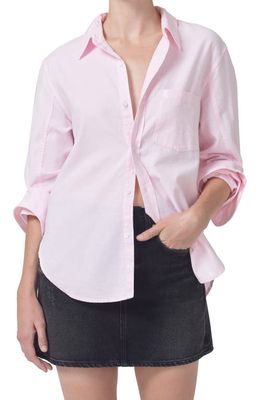 Citizens of Humanity Kayla Cotton Button-Up Shirt in Oxford Guava