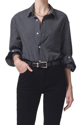 Citizens of Humanity Kayla Oversize Button-Up Shirt in Heron Grey