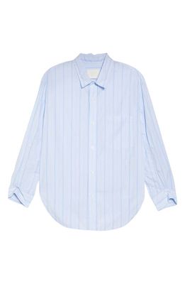 Citizens of Humanity Kayla Stripe Oversize Poplin Button-Up Shirt in Aquis Stripe