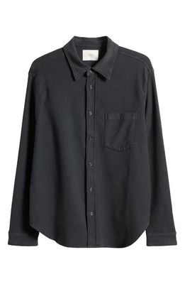 Citizens of Humanity Luca Bucket Dye Knit Button-Up Shirt in Gravel
