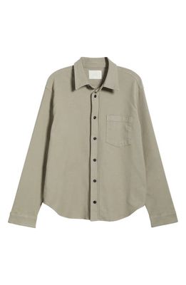 Citizens of Humanity Luca Bucket Dye Knit Button-Up Shirt in Spring Moss
