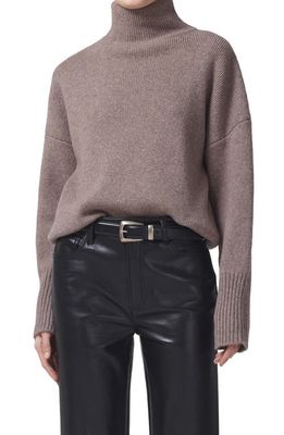 Citizens of Humanity Luca Wool Blend Turtleneck Sweater in Wheat