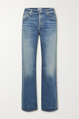 Citizens of Humanity - Neve Distressed Low-rise Organic Straight-leg Jeans - Blue