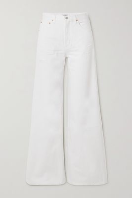 Citizens of Humanity - Paloma Frayed High-rise Wide-leg Jeans - White