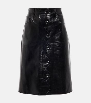 Citizens of Humanity Scallop leather midi skirt