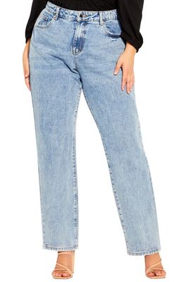 City Chic '90s Straight Leg Jeans in Light Wash