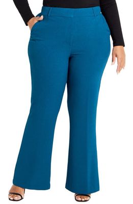 City Chic Abby Flare Pants in Jade