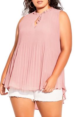 City Chic Adore Pleated Blouse in Rose Pink