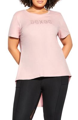 City Chic Allison Logo Graphic Tee in Pink