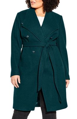 City Chic Belted Trench Coat in Alpine