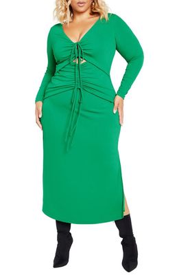 City Chic Blakely Long Sleeve Dress in Jelly Bean