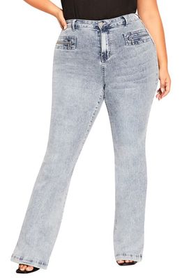 City Chic Camila Flare Jeans in Light Wash
