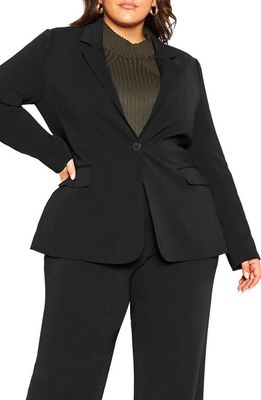 City Chic Clarissa Relaxed Fit Blazer in Black