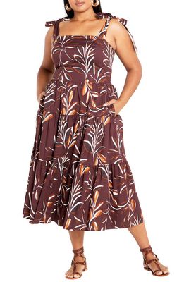 City Chic Corrine Maxi Sundress in Sol Leaf