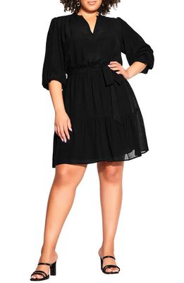 City Chic Danielle A-Line Minidress in Black