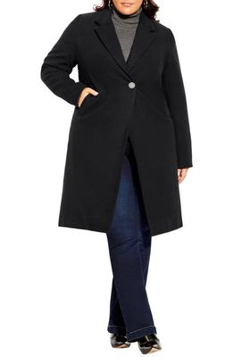 City Chic Effortless Chic Coat in Black