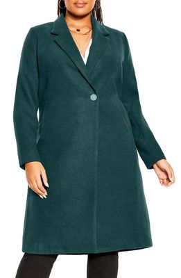 City Chic Effortless Chic Coat in Emerald