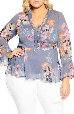 City Chic Florence Floral Print Blouse