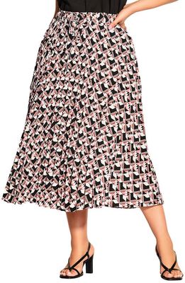 City Chic Isabella Print Skirt in Artisan Prt