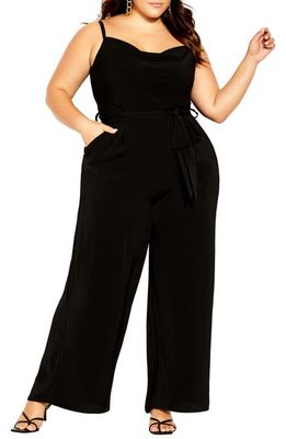 City Chic Isabella Sleeveless Jumpsuit in Black