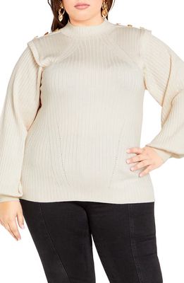 City Chic Isabella Sweater in Oat