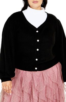 City Chic Isabelle Cardigan in Black