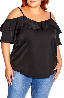 City Chic Juliana Off the Shoulder Top in Black