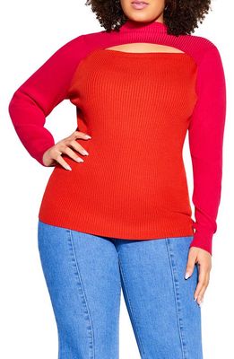 City Chic Kinsley Sweater in Hot Pink