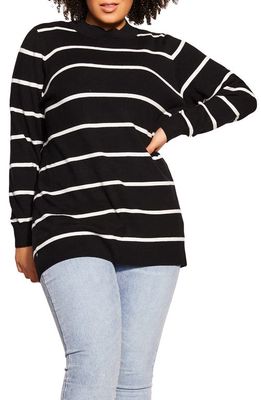 City Chic Olivia Sweater in Black/Ivory