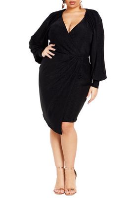 City Chic Party Lights Dress in Black