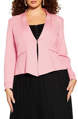 City Chic Piping Praise Jacket in Blush