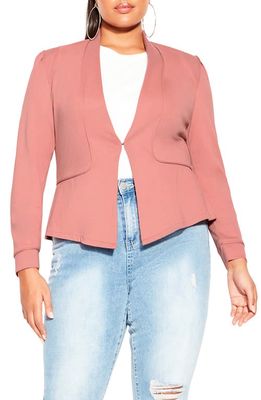City Chic Piping Praise Jacket in Dusty Peach
