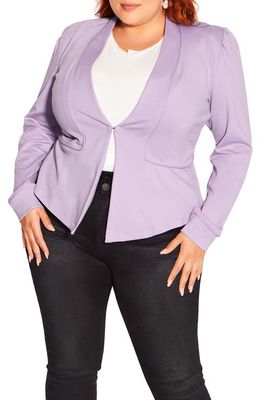 City Chic Piping Praise Jacket in Lilac
