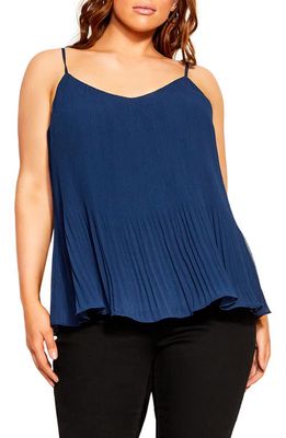 City Chic Pleat Camisole in Navy