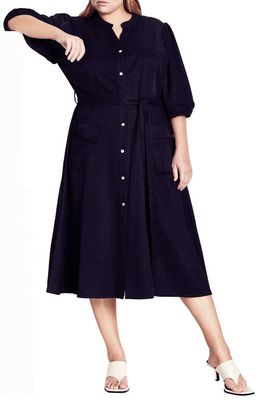 City Chic Refined Shirtdress in Black