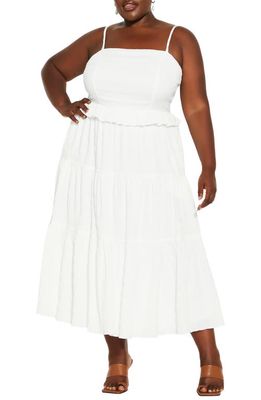 City Chic Ruffle Tiered Maxi Dress in Ivory
