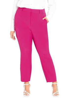 City Chic Sabine High Waist Ankle Pants in Pop Pink