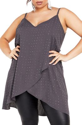 City Chic Shine High-Low Camisole in Night Sky