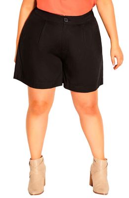 City Chic Spring Corset Denim Shorts in Black