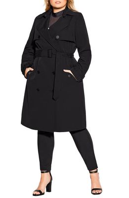 City Chic Utility Trench Coat in Black
