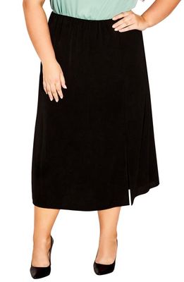 City Chic Zoey A-Line Skirt in Black