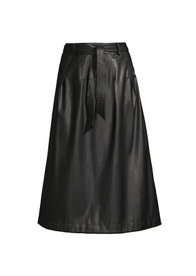 City Mist Vegan Leather Midi-Skirt