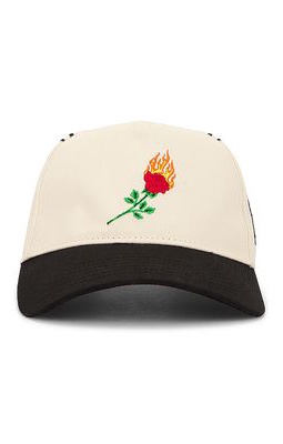 Civil Regime Rose Strike Snapback Hat in Cream.