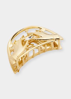 Claddagh 14k Gold-Plated Crystal Jaw Clip