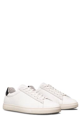 CLAE Bradley California Sneaker in White/Black Leather