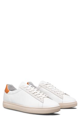 CLAE Bradley California Sneaker in White Leather Tangerine