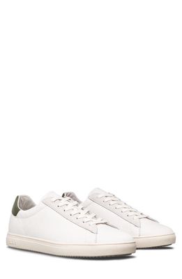 CLAE Bradley California Sneaker in White/Olive Leather