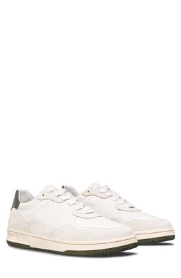 CLAE Elford Court Sneaker in White Leather Olive