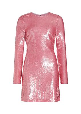 Claire Sequin Long-Sleeve Minidress